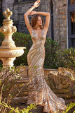 NorasBridalBoutiqueNY Nude and Silver Sequin Mermaid Dress 22314