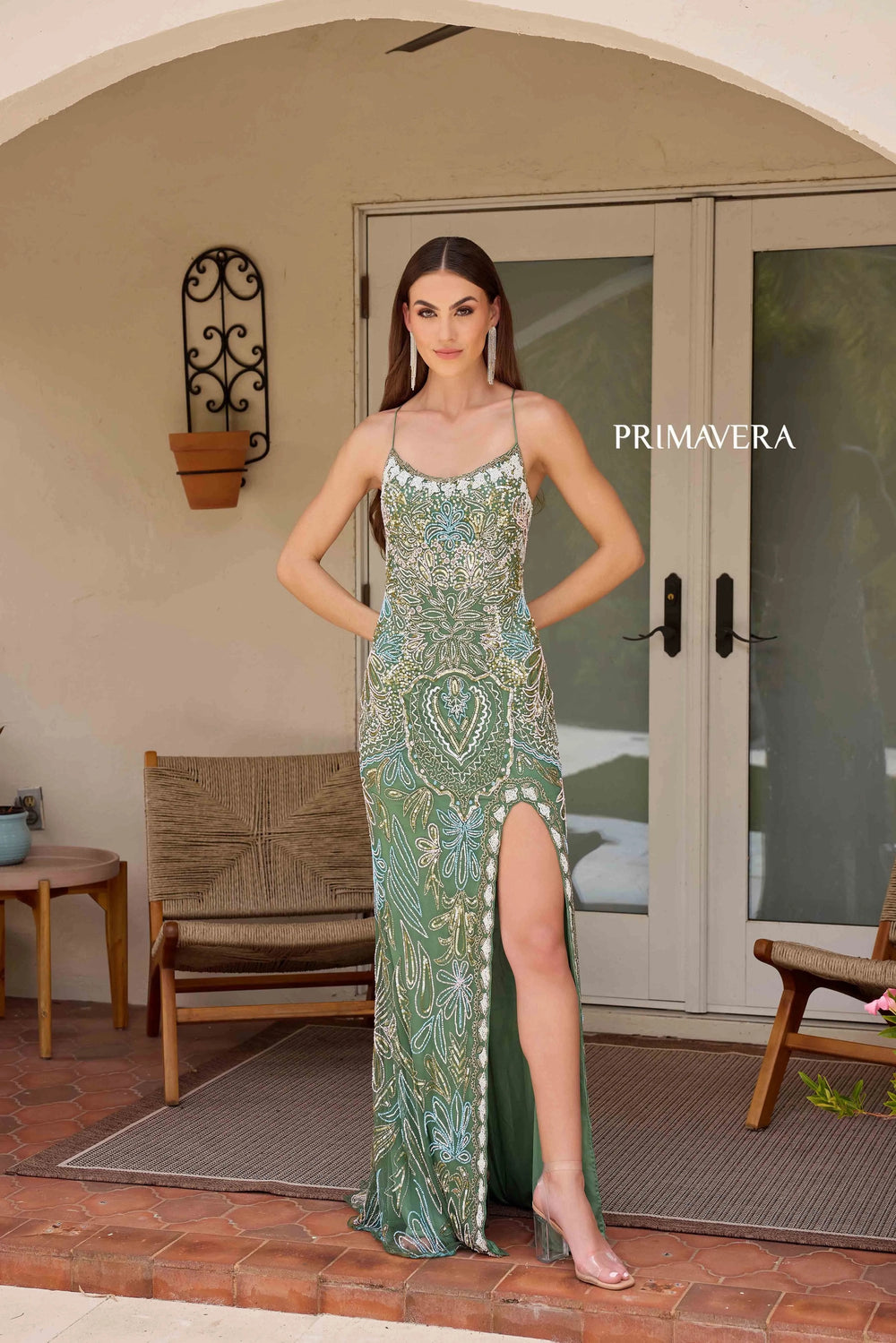 Primavera Couture Prom Dress 000 / Sage Green Primavera Couture 4156 prom dress