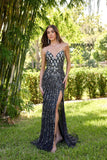 Primavera Couture Prom Dress Black Silver / 000 Primavera Couture 4301