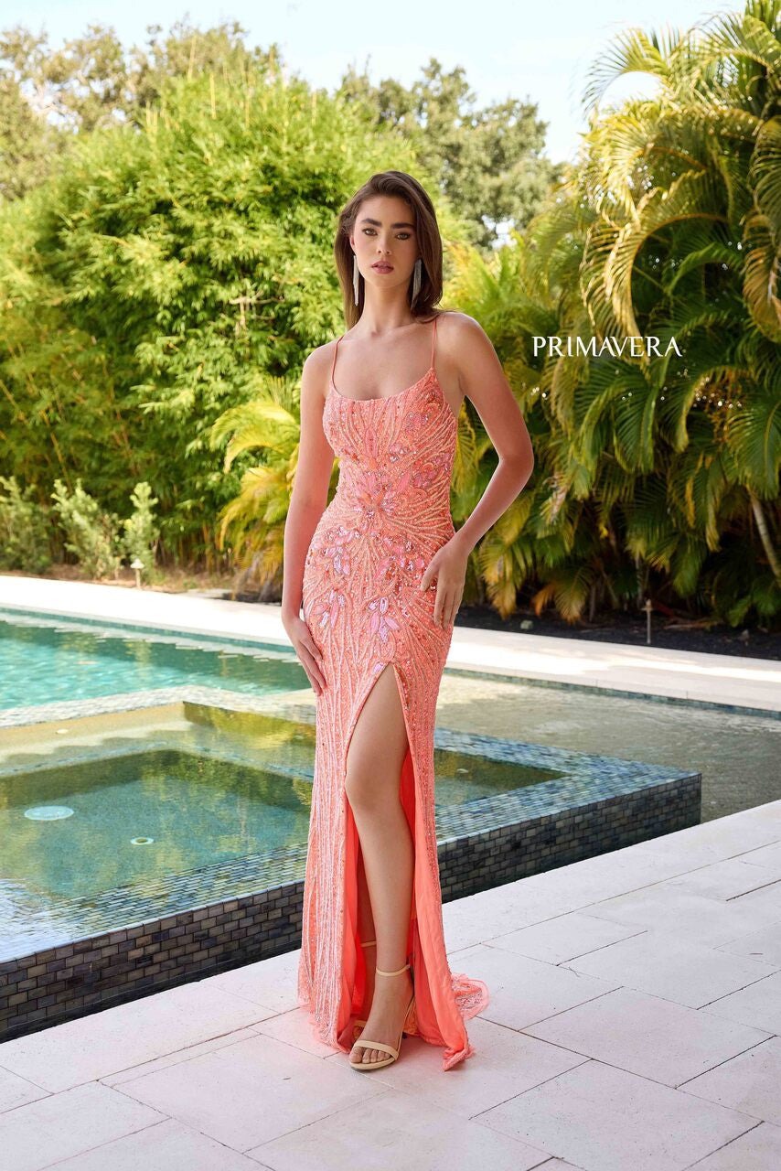 Primavera Couture Prom Dress CORAL / 0 Primavera Couture 4319