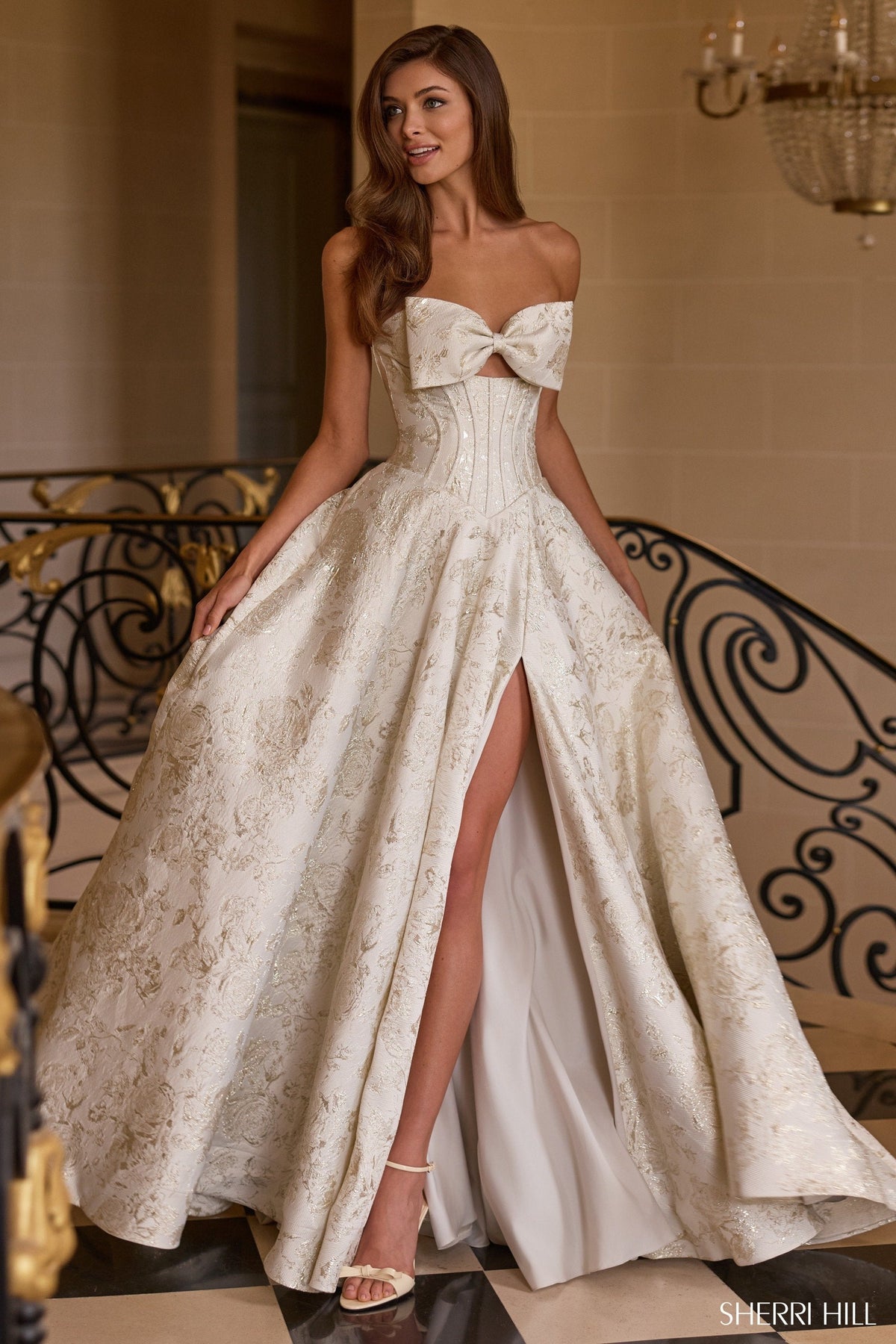 Sherri Hill Prom Dress Sand / 000 Sherri Hill 58240