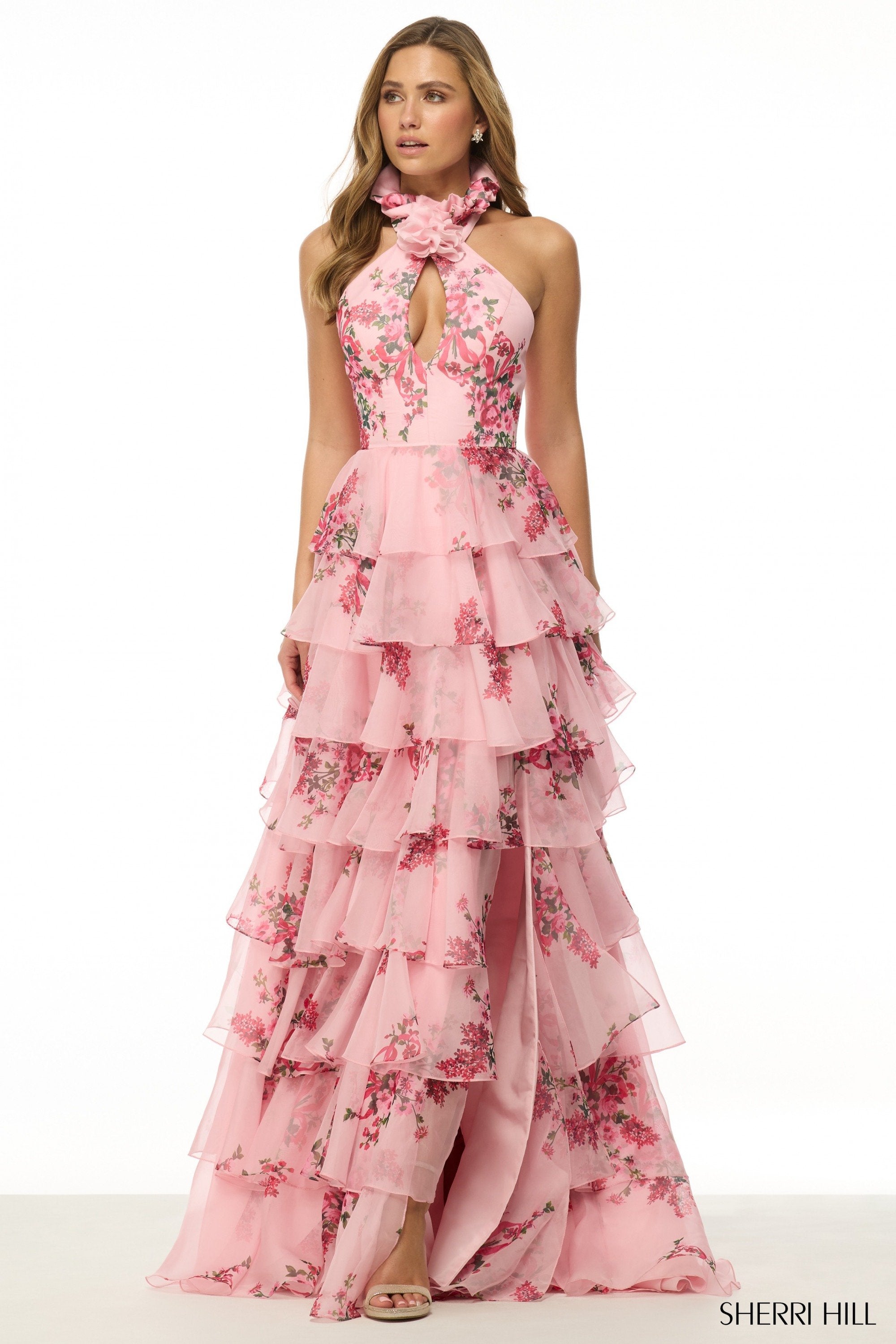 Sherri Hill Prom & Evening Gown pink print / 000 - 14 Sherri Hill 57251
