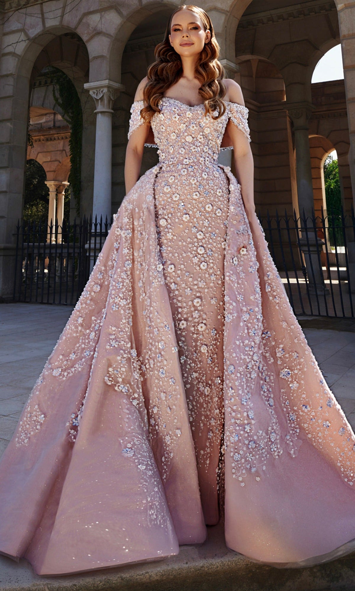 Terani Couture Ball Gown Terani Couture 261GL6659 Off Shoulder Beaded Tulle Ballgown