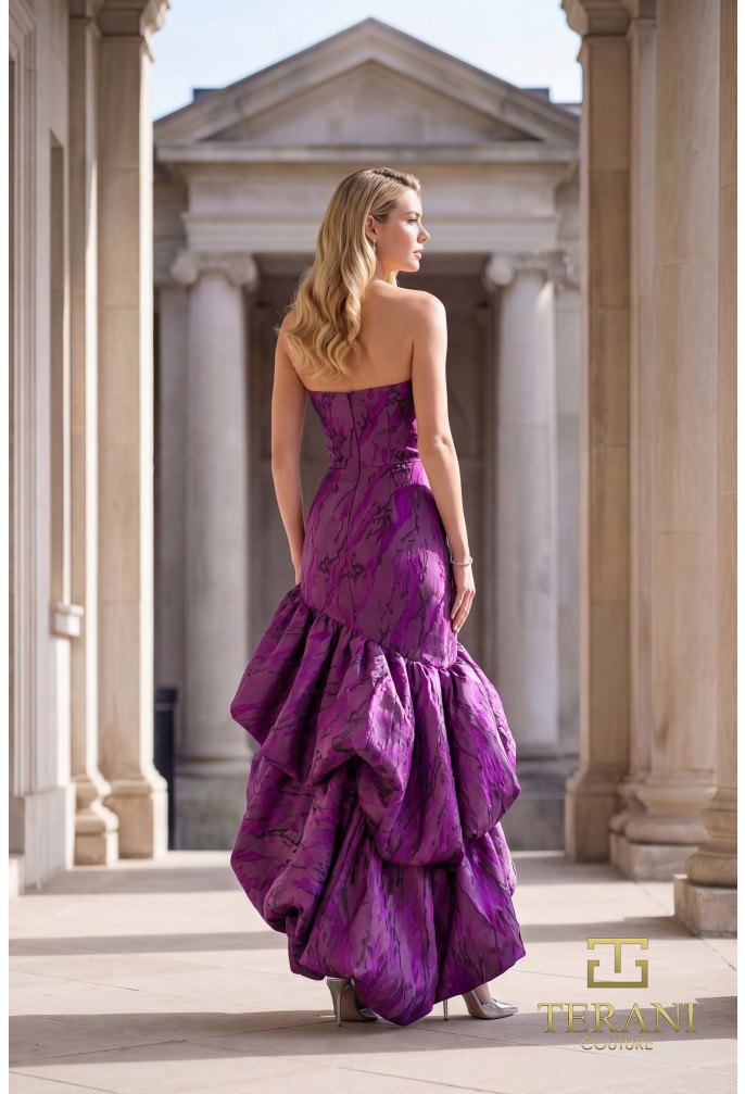 Terani Couture Dress Terani Couture 262C7546 Strapless Sweetheart Brocade Trumpet Cocktail Dress