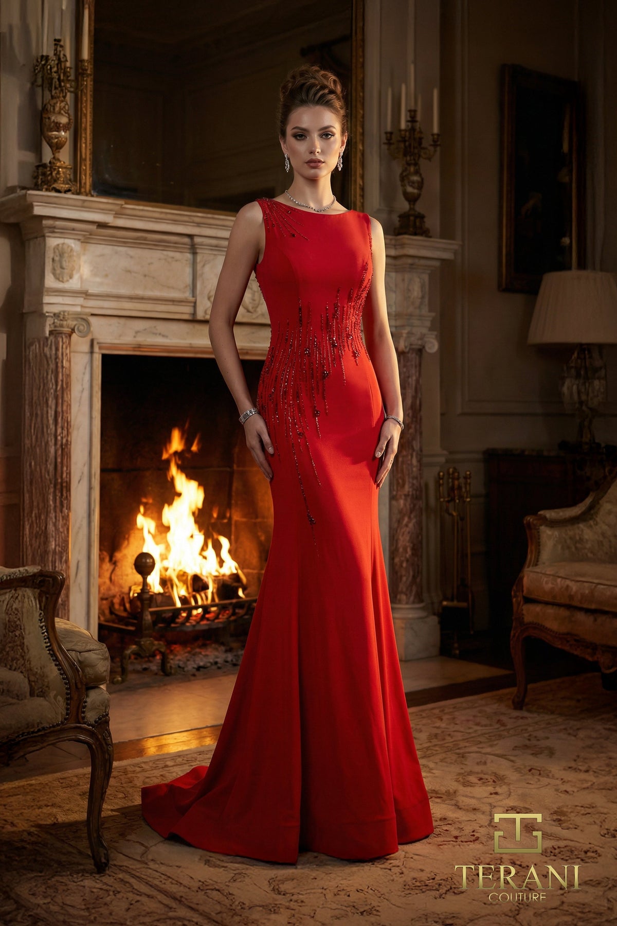 Terani Couture Dress Terani Couture 262E7359 Low Back Long Evening Dress