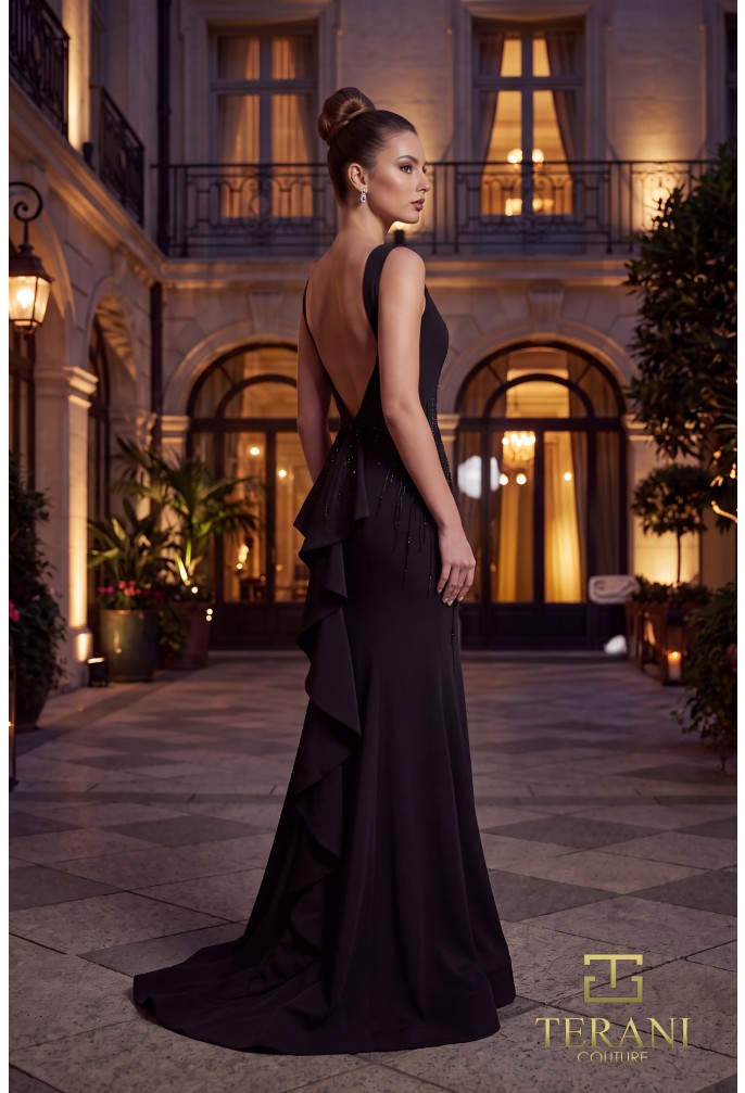 Terani Couture Dress Terani Couture 262E7359 Low Back Long Evening Dress
