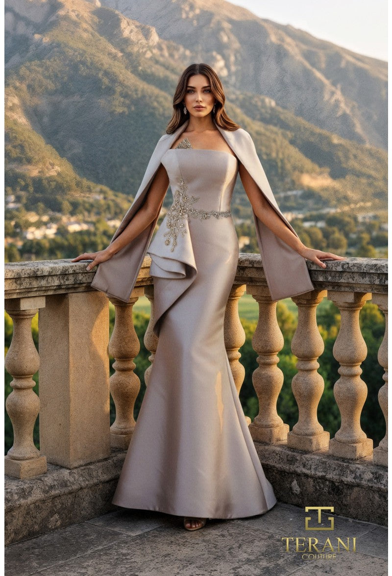 Terani Couture Evening Dress 4 / MINK Terani Couture 261M6462
