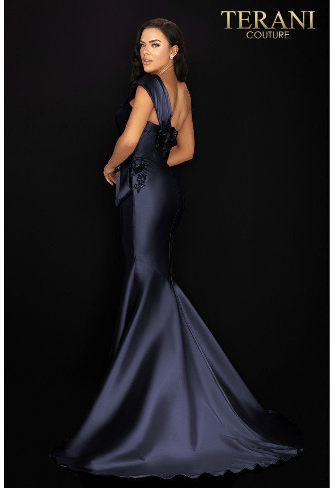 Terani Couture Evening Dress Terani Couture 2011M2160 One Shoulder Mikado Mother Of Bride Gown