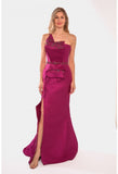 Terani Couture evening gown Terani Couture 2011E2103 Mikado one shoulder bead detailed evening gown with slit