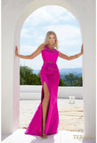 Terani Couture evening gown Terani Couture 2011E2103 Mikado one shoulder bead detailed evening gown with slit
