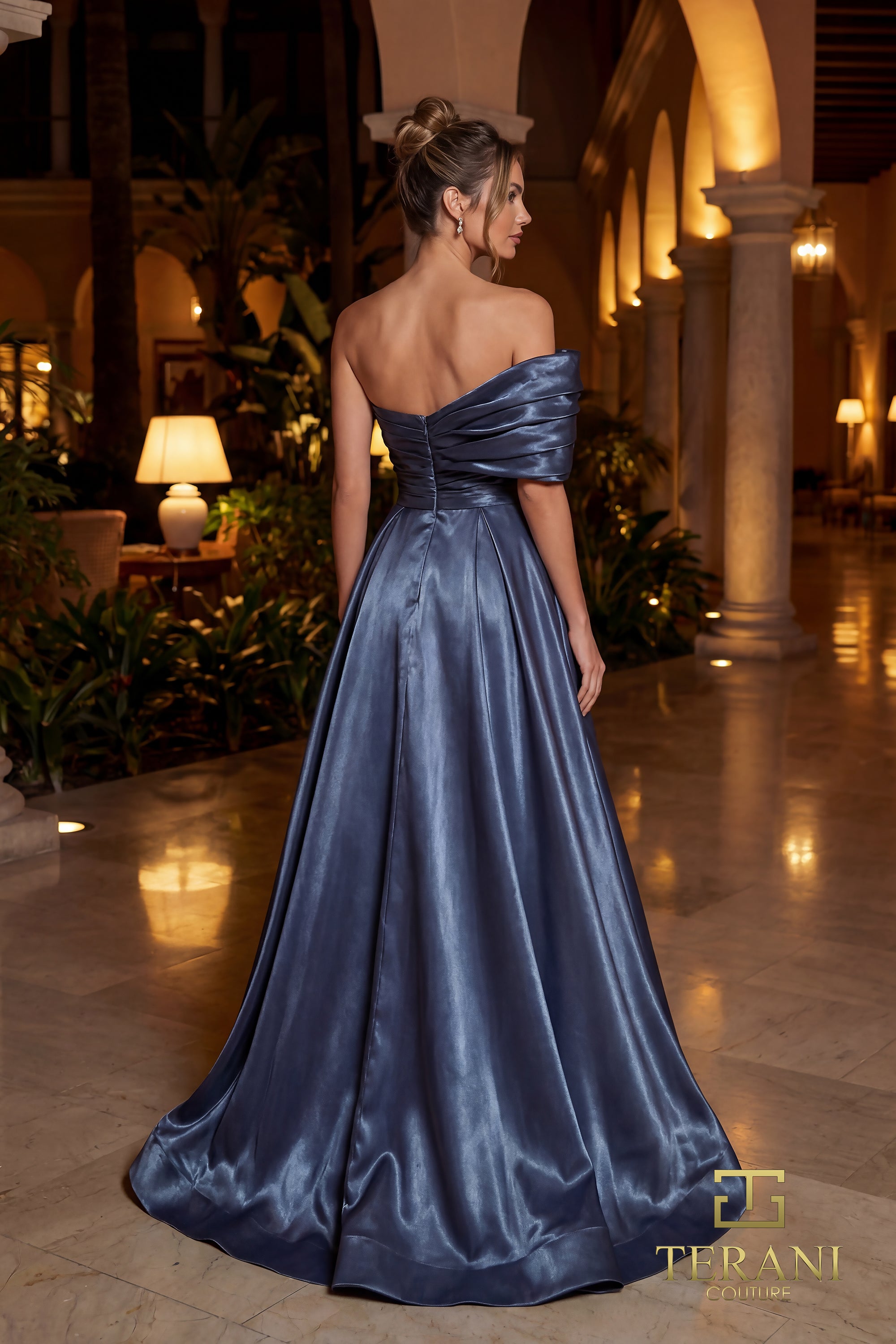 Terani Couture Evening Gown Terani Couture 262E7103 One-Shoulder Long Evening Dress