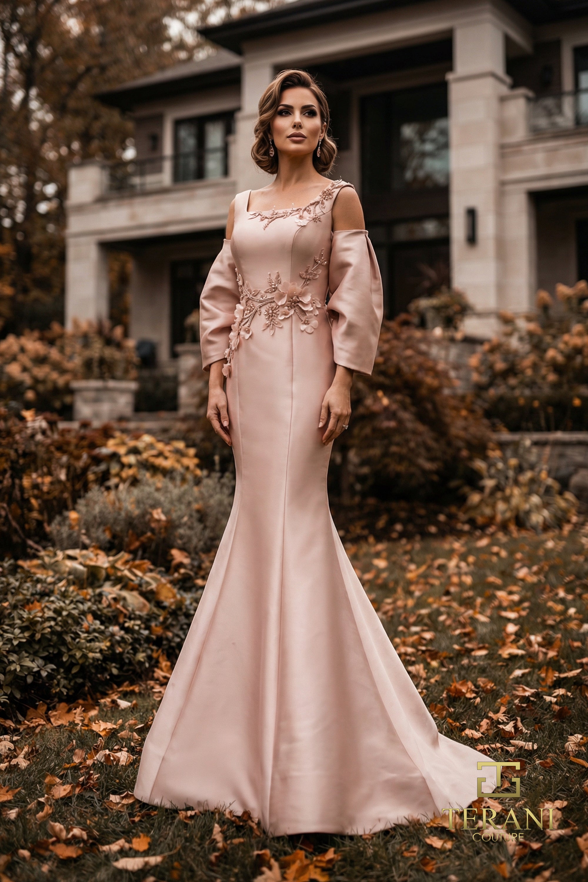 Terani Couture Mother of the Bride Dress Terani Couture 262M7253 Square Neck Long Mother of the Bride Dress