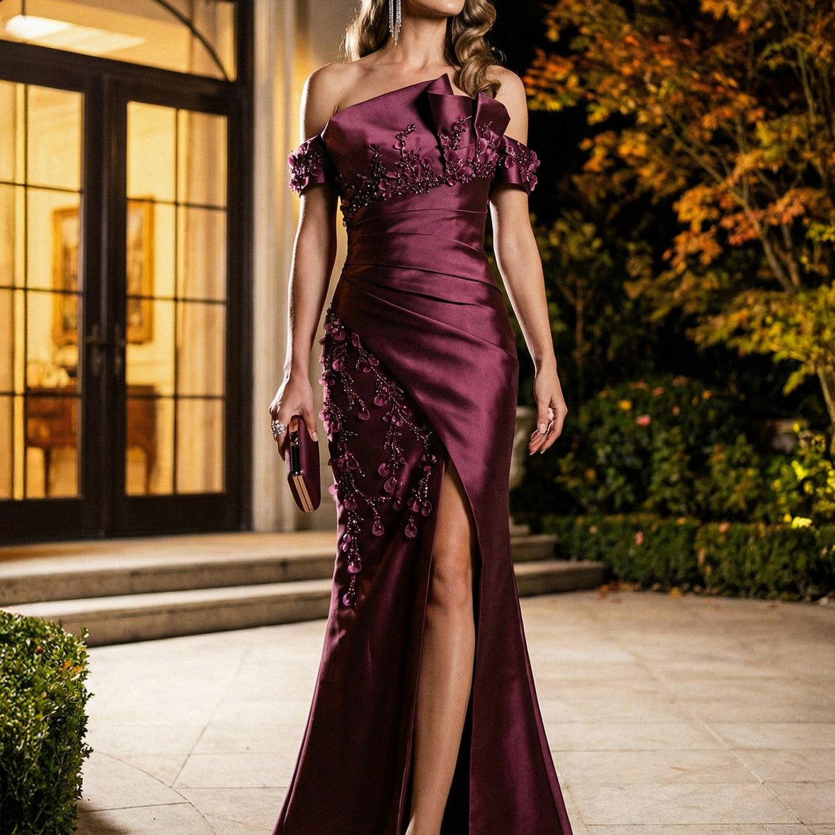 Terani Couture 262M7254 Off-Shoulder Long Mother of the Bride Dress