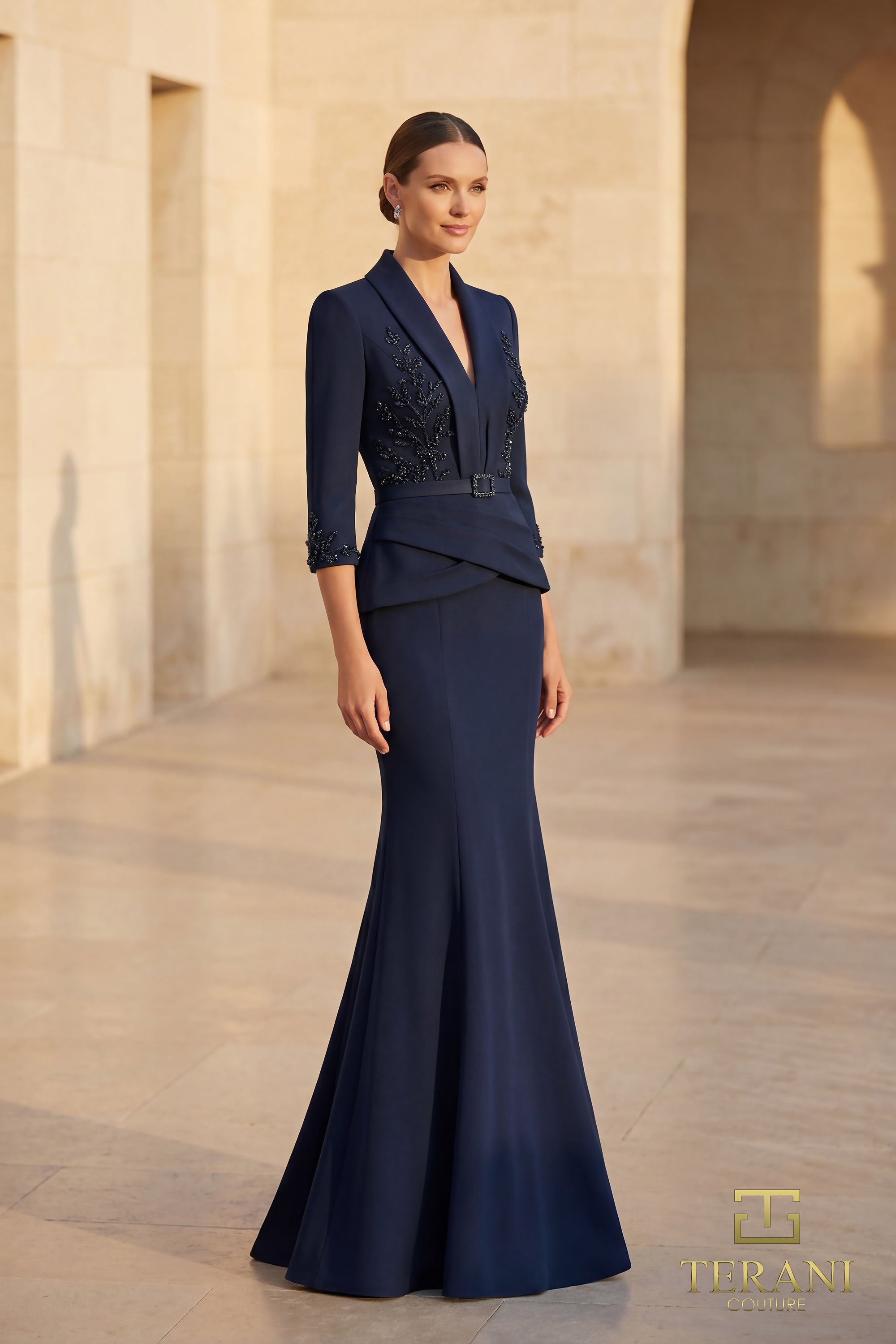 Terani Couture Mother of the Bride Dress Terani Couture 262M7263 V-Neck Long Mother of the Bride Dress