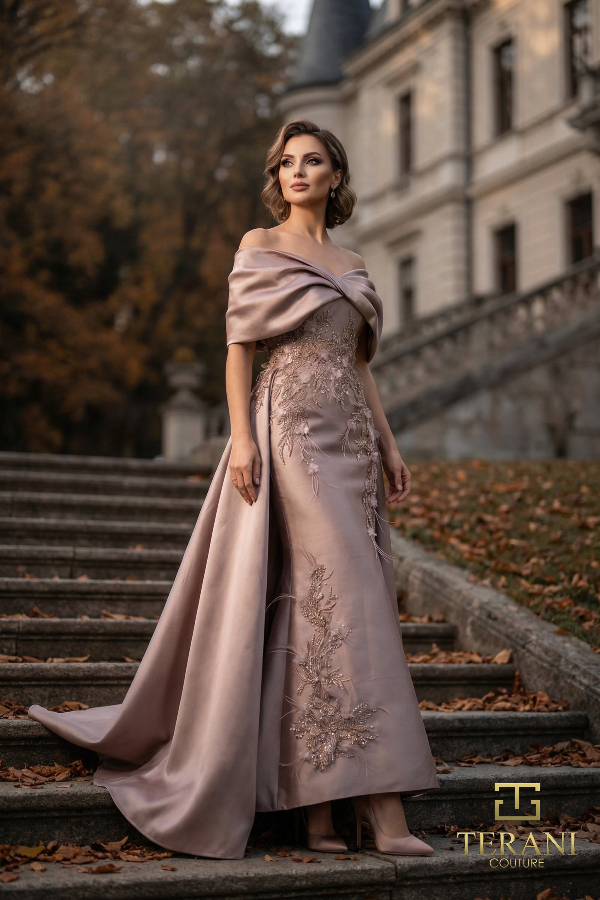 Terani Couture Mother of the Bride Dress Terani Couture 262M7271 Off-Shoulder Long Mother of the Bride Dress