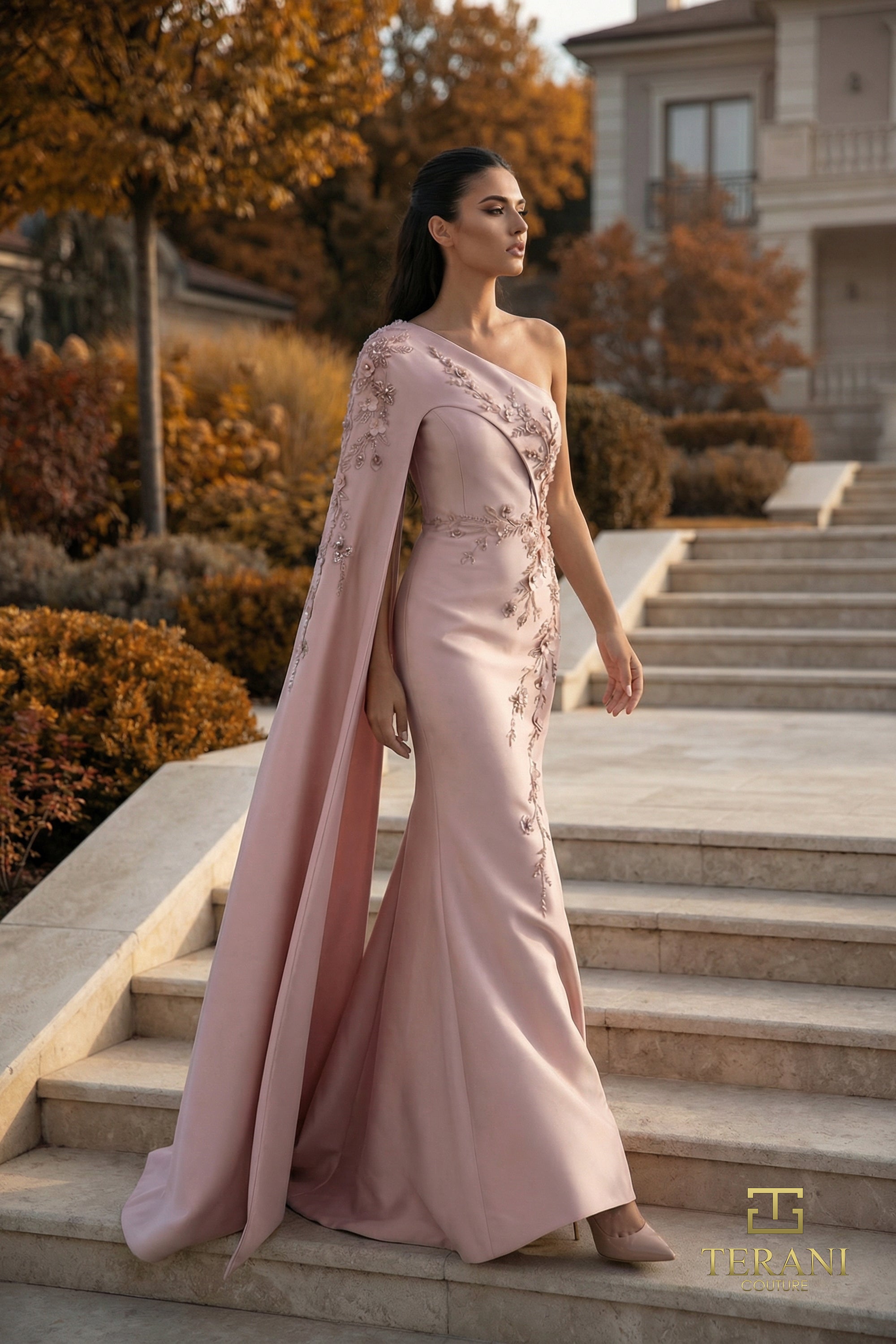 Terani Couture Mother of the Bride Dress Terani Couture 262M7275 One-Shoulder Long Mother of the Bride Dress