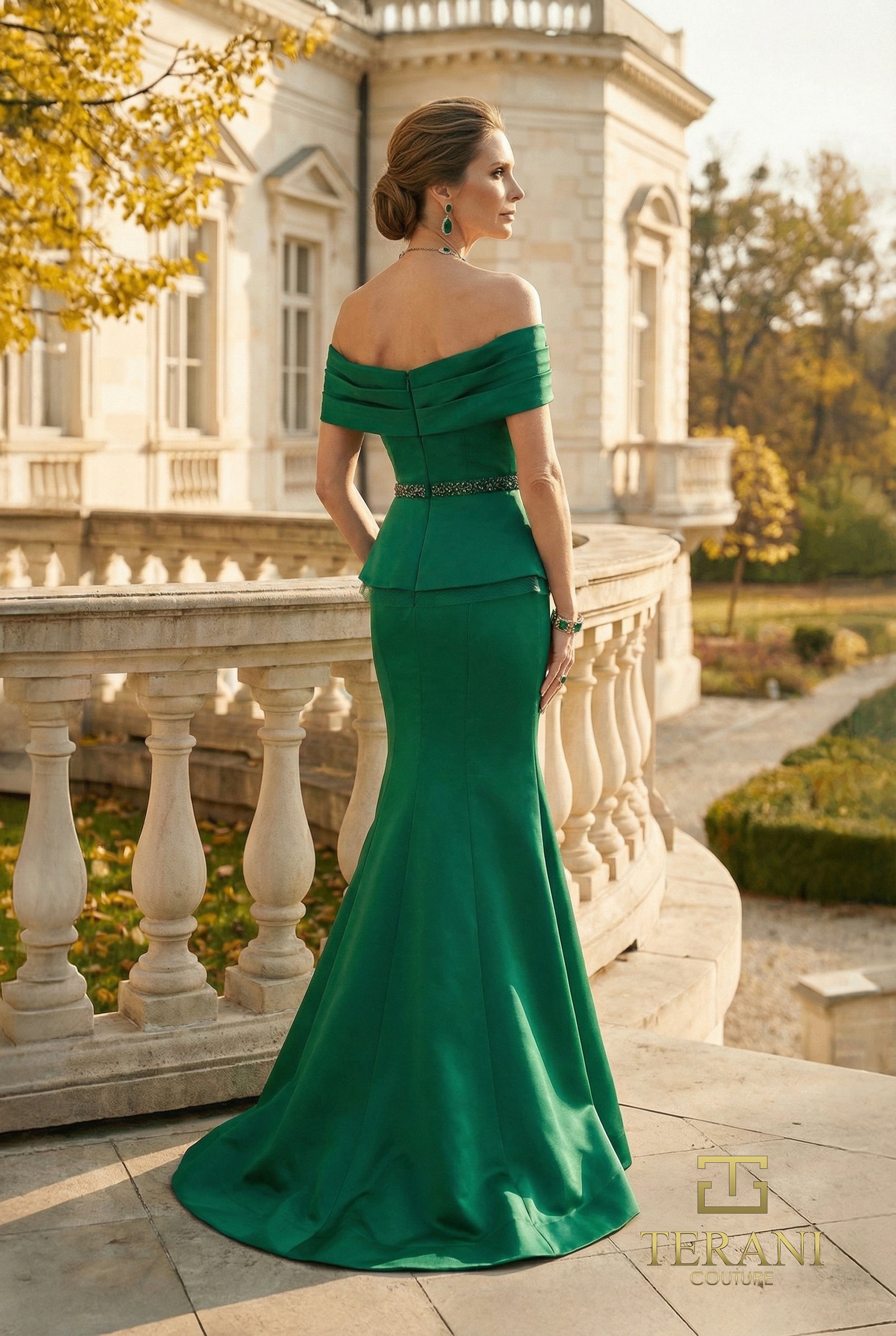 Terani Couture Mother of the Bride Dress Terani Couture 262M7279 Off-Shoulder Long Mother of the Bride Dress