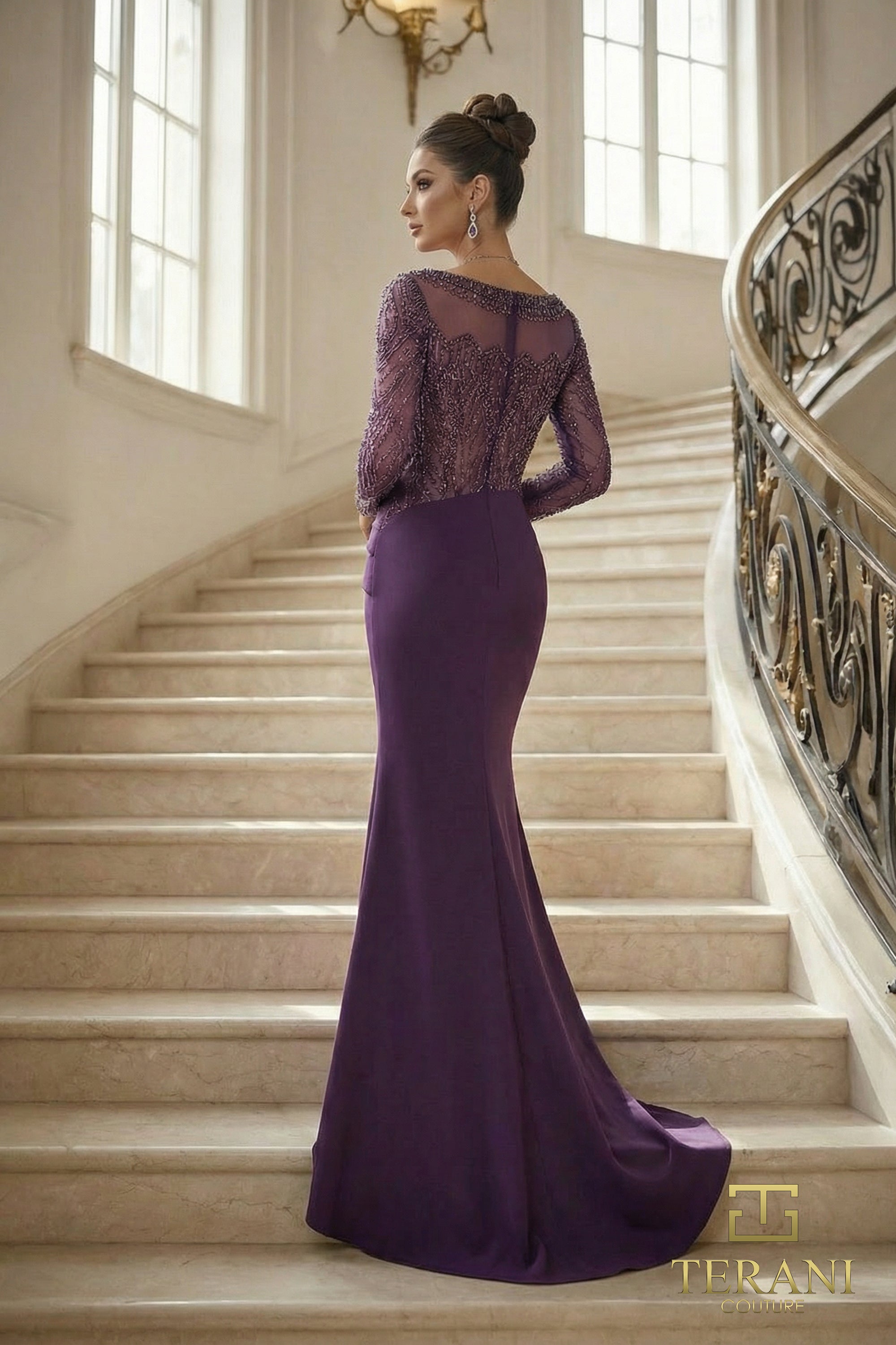 Terani Couture Mother of the Bride Dress Terani Couture 262M7293 Round Neck Long Mother of the Bride Dress