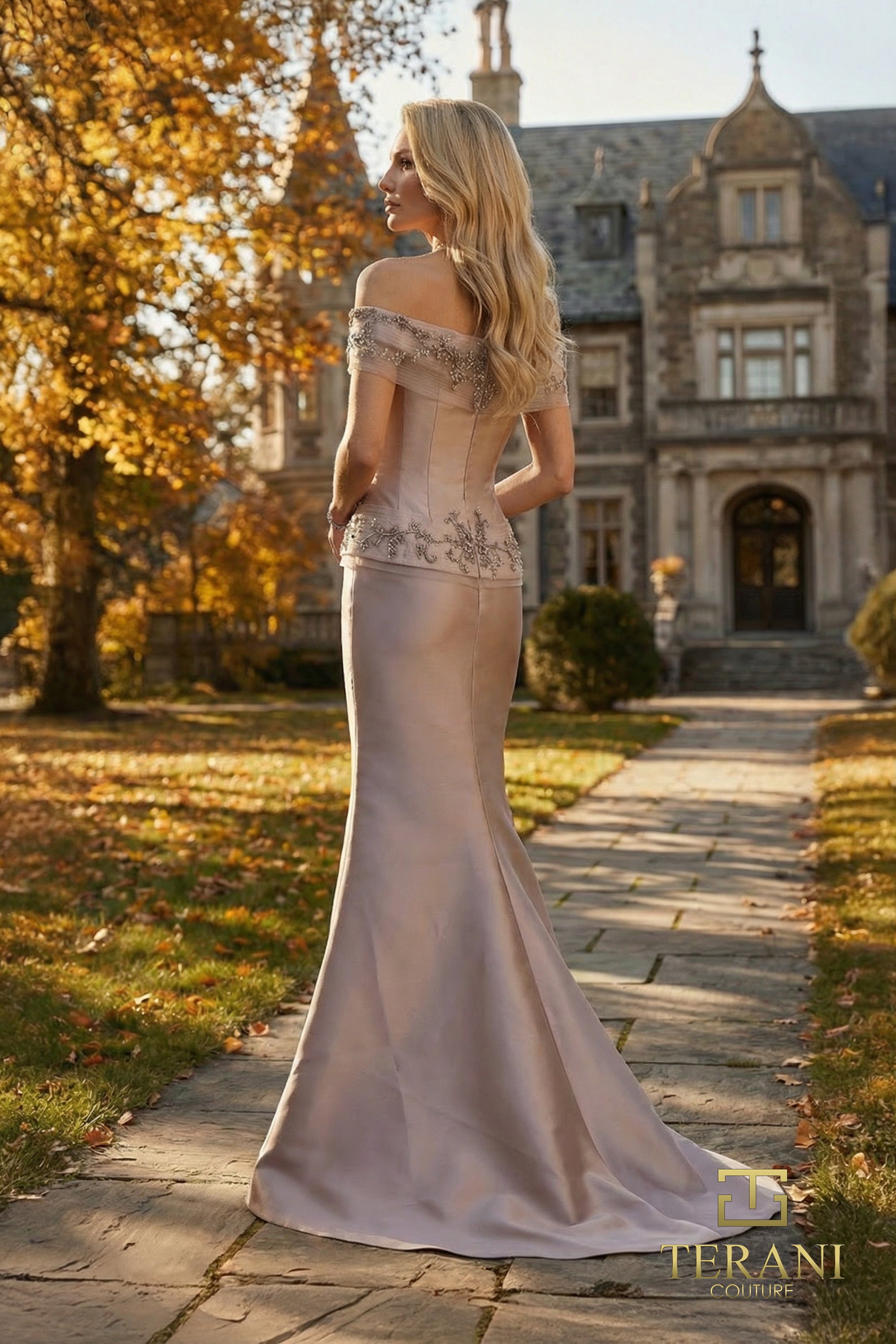Terani Couture Mother of the Bride Dress Terani Couture 262M7297 Off-Shoulder Long Two-Piece Mother of the Bride Set