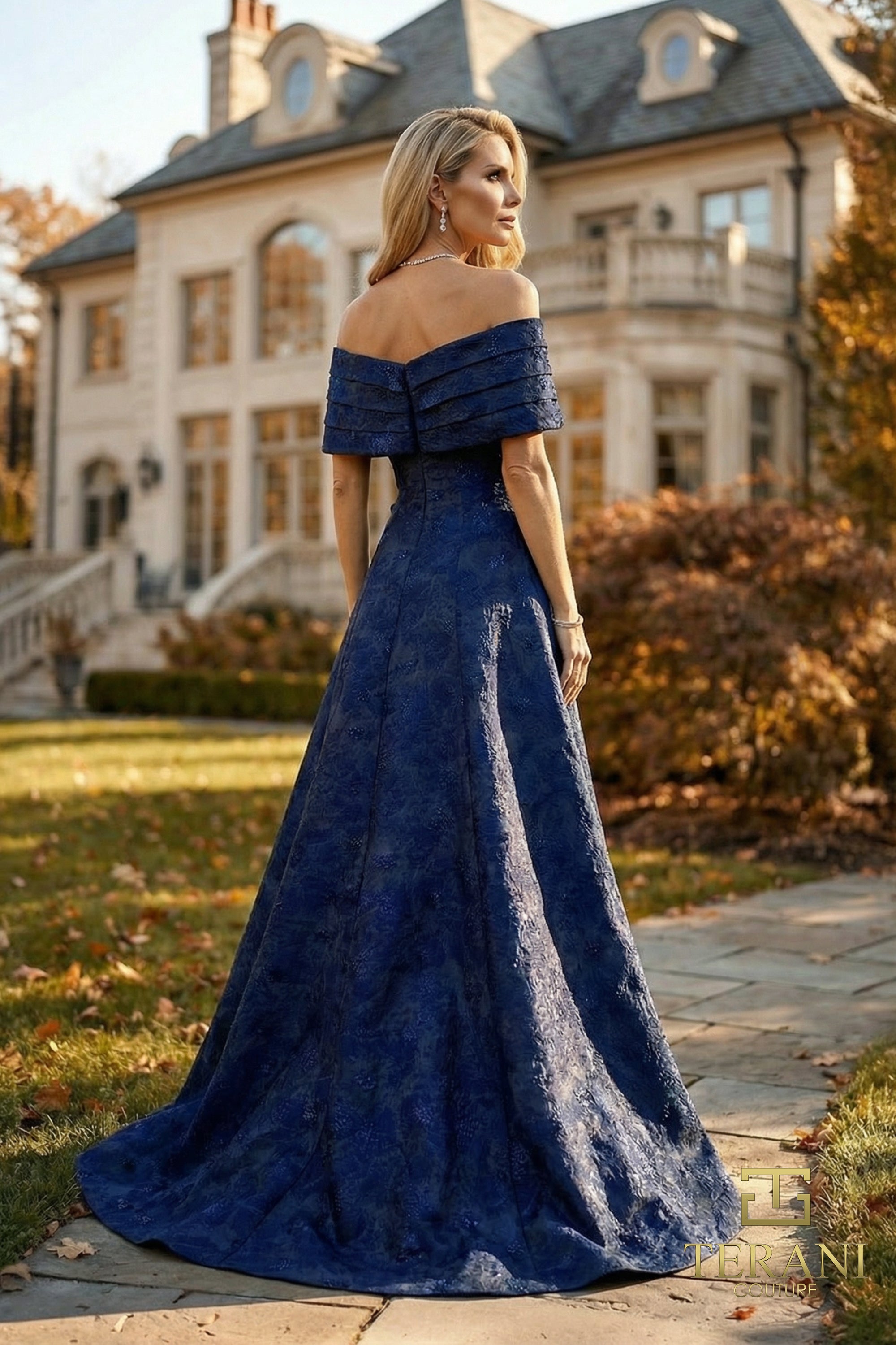Terani Couture Mother of the Bride Dress Terani Couture 262M7299 Off-Shoulder Long Mother of the Bride Dress