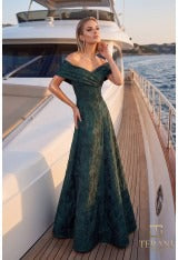 Terani Couture Mother of the Bride Dress Terani Couture 262M7299 Off-Shoulder Long Mother of the Bride Dress