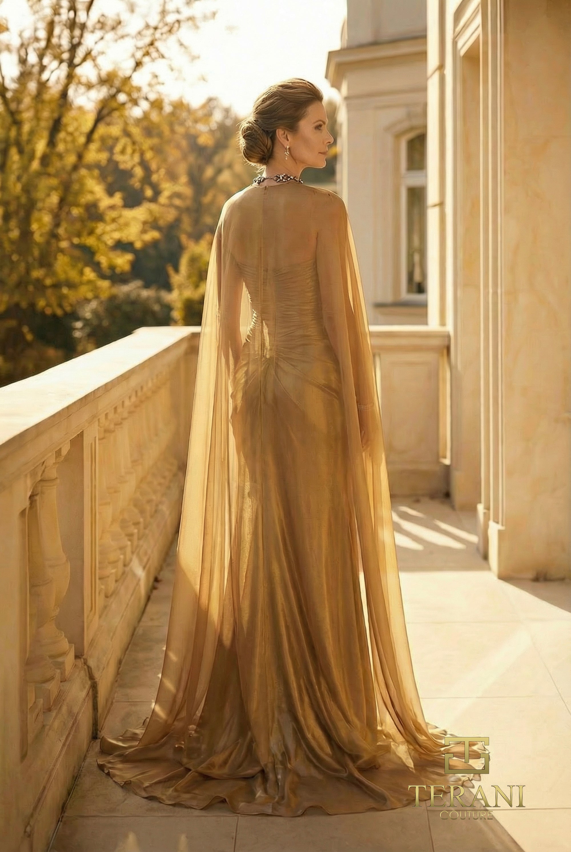 Terani Couture Mother of the Bride Dress Terani Couture 262M7301 Round Neck Long Mother of the Bride Sheath Dress