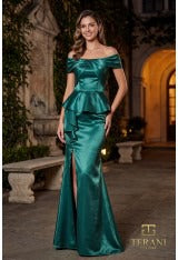 Terani Couture Mother of the Bride Dress Terani Couture 262M7334 Off-Shoulder Long Mother of the Bride Dress