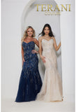 terani couture prom dress 0 / BLUSH-NUDE Terani Couture 241P2219 beaded strapless dress
