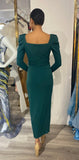 jovani Cocktail Dress Jovani 09402 Ruched Bodice Long Sleeve Evening Dress