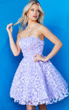 Jovani Dresses Jovani 02564 Lilac Fit and Flare Strapless Homecoming Dress