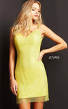 Jovani Dresses Jovani 08530 Yellow Backless V Neck Homecoming Dress