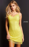 Jovani Dresses Jovani 08530 Yellow Backless V Neck Homecoming Dress