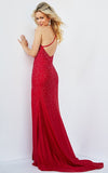 Jovani Dresses Jovani 09339 Red One Shoulder Embellished Prom Dress