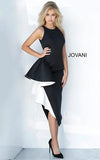 Jovani Evening Dress Jovani 00572 Black and White Elegant Fitted Cocktail Dress