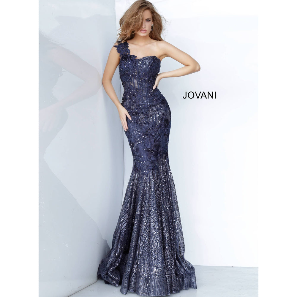 Jovani 02445 One Shoulder Sweetheart Neck Evening Dress - NorasBridalBoutiqueNY