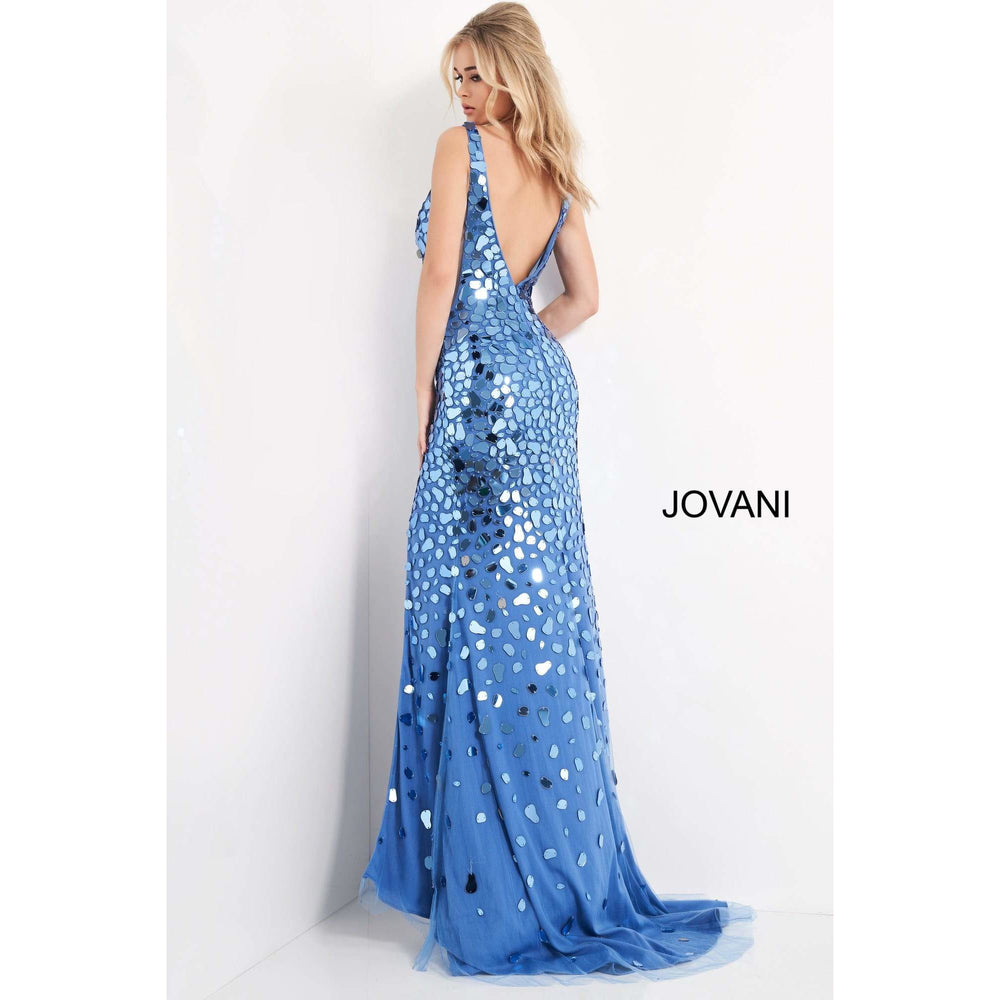 Jovani Evening Dress Jovani 02479 Emerald Cut Glass V Neck Prom Dress