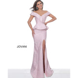 Jovani 03944 Rose Off the Shoulder High Slit Evening Dress - NorasBridalBoutiqueNY