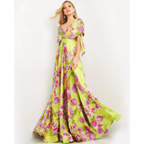 Jovani Evening Dress Jovani 04176 Multi Floral Chiffon Maxi Evening Dress