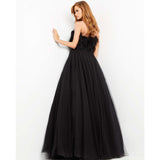 Jovani Evening Dress Jovani 05624 Black Feather Bodice Evening Ballgown