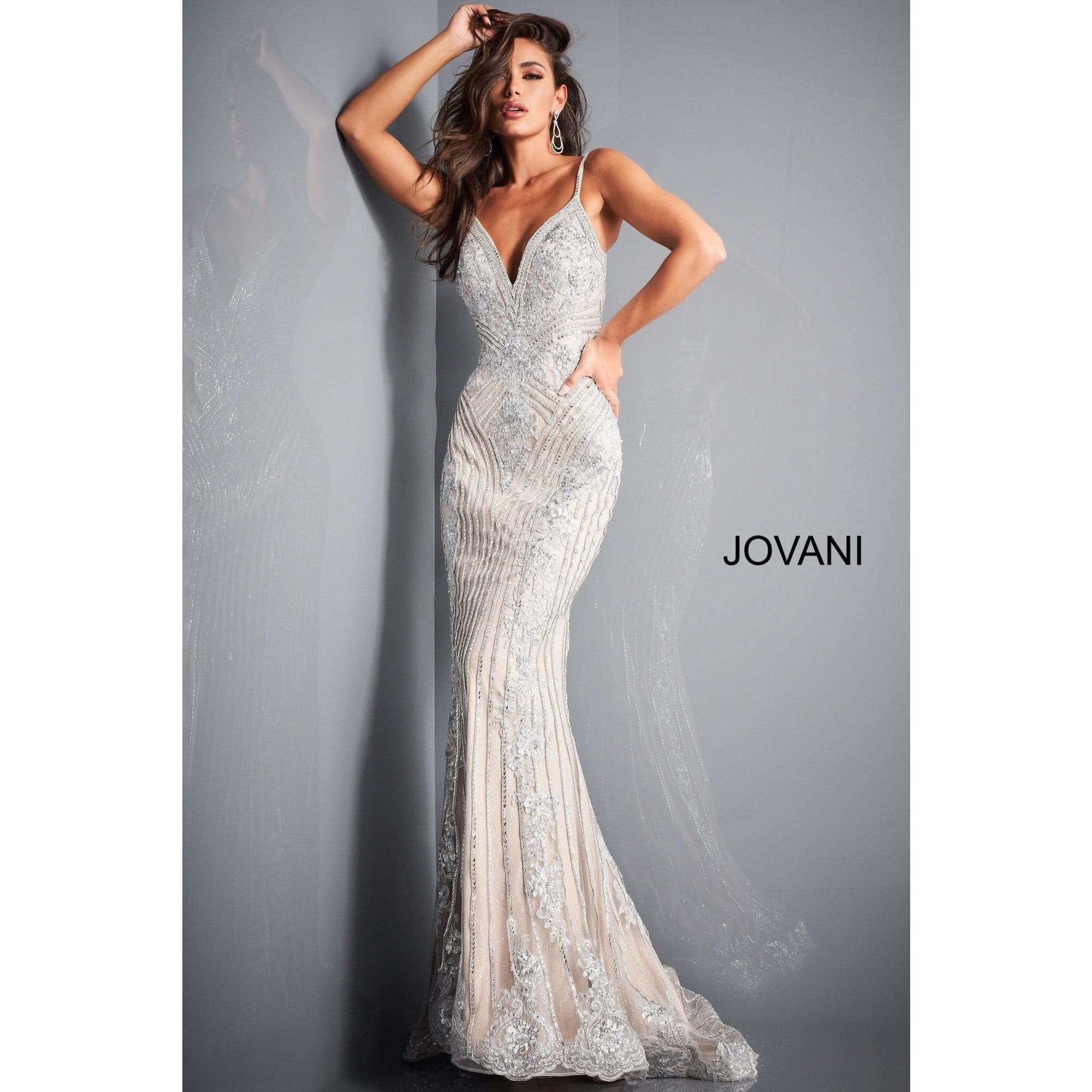 Jovani shop silver dress