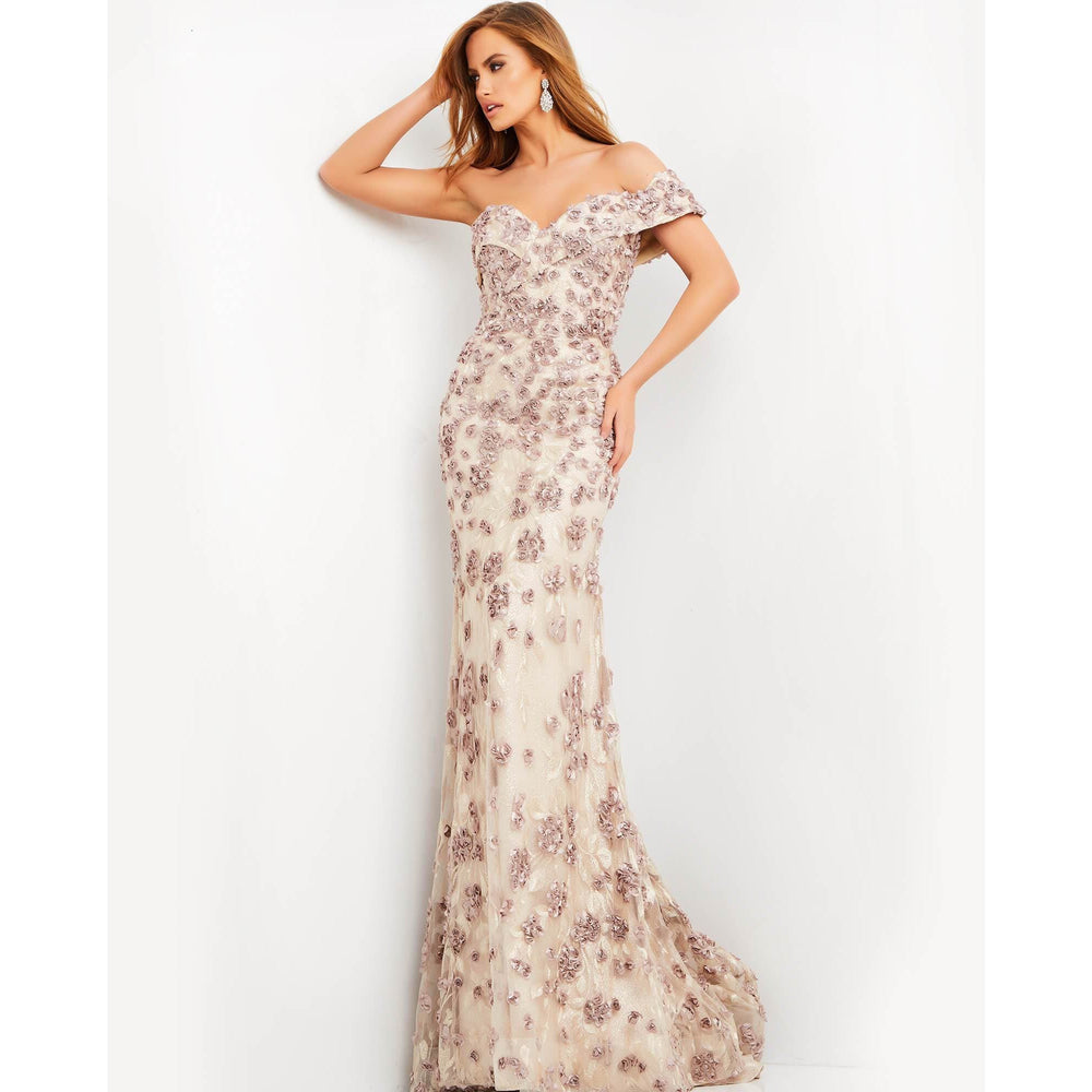 Jovani Evening Dress Jovani 06169 Latte Sweetheart Neck Evening Dress