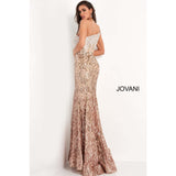 Jovani Evening Dress Jovani 06469 Silver Cafe Embellished One Shoulder Prom Dress