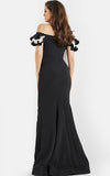 Jovani Evening Dress Jovani 07017 Black and White Off the Shoulder Sheath Evening Dress