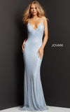 Jovani Evening Dress Jovani 08139 Blue sexy Embellished Net Prom Dress