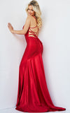 Jovani Evening Dress Jovani 08464 Red Embellished V Neck Prom Dress