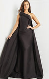 Jovani Evening Dress Jovani 09203 Black Elegant One Shoulder Evening Gown