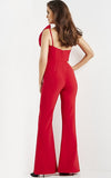 Jovani Evening Dress Jovani 09525 Red One Shoulder Evening Jumpsuit