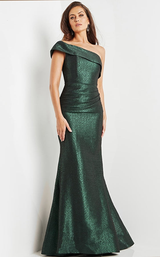 Jovani Evening Dress Jovani 09752 Green One Shoulder Fitted Evening Dress