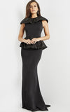 Jovani Evening Dress Jovani 09997 Black Fitted Peplum Evening Dress