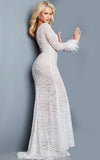 Jovani Evening Dress Jovani 220550 White One Shoulder Sheath Evening Dress